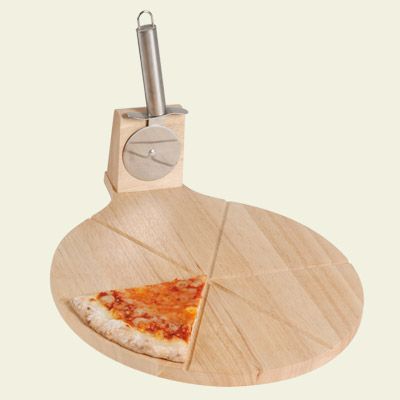 Tagliere in legno c/rotella taglia pizza Diam.32 SCONTO 55%