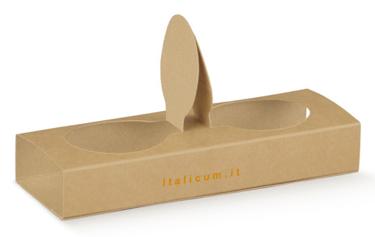 Espresso-Take-Away-Box 2 Kaffeetassen mit Griff mm.155x65x25 - 50 Stk