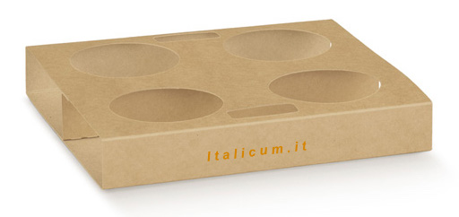 Take-away-Box 4 amerikanische Kaffeegläser mm.195x180x30 - 50 Stk