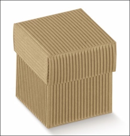 Braune Wellpappkartons mit Deckel 100x100x90 mm
